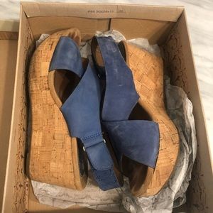 Clark’s Blue Nubuck Wedge